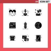 Set of 9 Modern UI Icons Symbols Signs for file restriction entrepreneur copyright user setting Editable Vector Design Elements