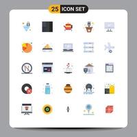 Universal Icon Symbols Group of 25 Modern Flat Colors of device computer china renewable plug Editable Vector Design Elements