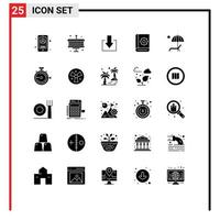 Universal Icon Symbols Group of 25 Modern Solid Glyphs of bench beanch down service help Editable Vector Design Elements