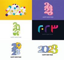 Big Collection of 2023 Happy New Year symbols Cover of business diary for 2023 with wishes vector