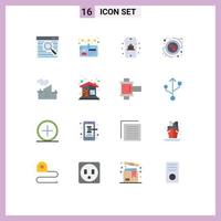 Universal Icon Symbols Group of 16 Modern Flat Colors of pollution industry mobile factory medical Editable Pack of Creative Vector Design Elements