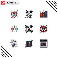 Universal Icon Symbols Group of 9 Modern Filledline Flat Colors of health patient bar cloning phases Editable Vector Design Elements