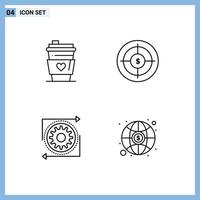 4 Creative Icons Modern Signs and Symbols of glass business wedding finance management Editable Vector Design Elements