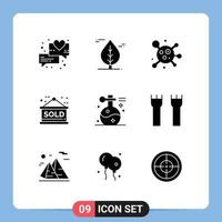 User Interface Pack of 9 Basic Solid Glyphs of yoga oil science massage unavailable Editable Vector Design Elements