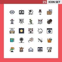 Universal Icon Symbols Group of 25 Modern Filled line Flat Colors of men movember mind hipster setting Editable Vector Design Elements