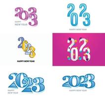 gran conjunto de 2023 feliz año nuevo diseño de texto de logotipo plantilla de diseño de número 2023 vector