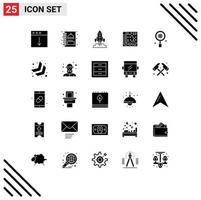 Stock Vector Icon Pack of 25 Line Signs and Symbols for daw audio rocket application game Editable Vector Design Elements