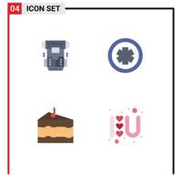 Pack of 4 Modern Flat Icons Signs and Symbols for Web Print Media such as box cheese cryonics medicine eat Editable Vector Design Elements