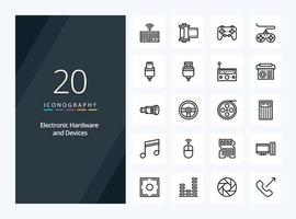 20 Devices Outline icon for presentation vector