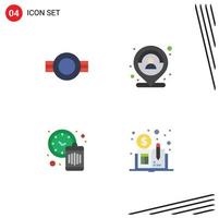 Mobile Interface Flat Icon Set of 4 Pictograms of grade person plain location management Editable Vector Design Elements