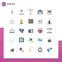 Set of 25 Commercial Flat Colors pack for administrator network style database package Editable Vector Design Elements