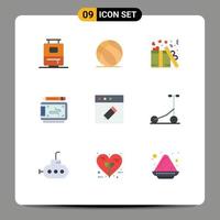 Modern Set of 9 Flat Colors Pictograph of mac app love wacom graphic Editable Vector Design Elements