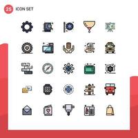 25 Universal Filled line Flat Colors Set for Web and Mobile Applications presentation milk hospital sign feeding baby Editable Vector Design Elements