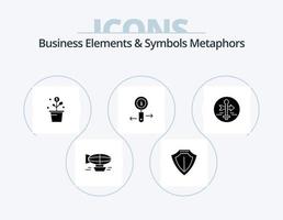 Business Elements And Symbols Metaphors Glyph Icon Pack 5 Icon Design. zoom. info. locked. plant. success vector
