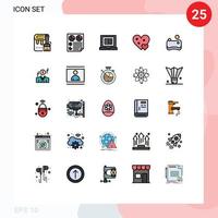 25 Creative Icons Modern Signs and Symbols of small like two love online Editable Vector Design Elements