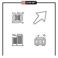 Pack of 4 creative Filledline Flat Colors of agile building sprint right alarm Editable Vector Design Elements