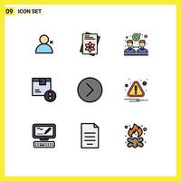 9 Creative Icons Modern Signs and Symbols of media player next collaboration product delivery Editable Vector Design Elements