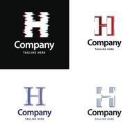 Letter H Big Logo Pack Design Creative Modern logos design for your business vector