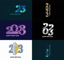 Big Collection of 2023 Happy New Year symbols Cover of business diary for 2023 with wishes vector