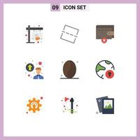 Stock Vector Icon Pack of 9 Line Signs and Symbols for internet grains money drink promotion concept Editable Vector Design Elements