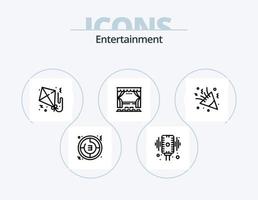 Entertainment Line Icon Pack 5 Icon Design. game. dice. face. game. ground vector