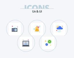 ux y ui flat icon pack 5 diseño de iconos. herramienta. aplicación foto. recordatorio. campana vector