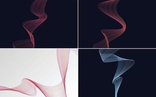 Collection of geometric minimal lines pattern set vector