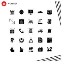 paquete de iconos vectoriales de stock de 25 signos y símbolos de línea para inversión naturaleza usuario colina montaña elementos de diseño vectorial editables vector