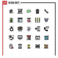 25 Creative Icons Modern Signs and Symbols of call trash chating garbage been Editable Vector Design Elements