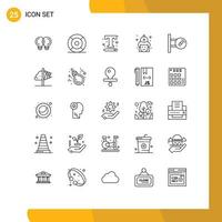 Modern Set of 25 Lines and symbols such as firemen fire ux fight text settings Editable Vector Design Elements