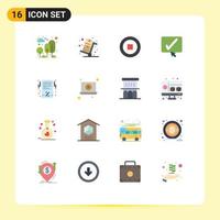 paquete de iconos de vector de stock de 16 signos y símbolos de línea para bill tick shopping paquete editable de usuario negro de elementos de diseño de vector creativo