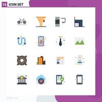 Set of 16 Modern UI Icons Symbols Signs for cart repeat data arrows ecommerce Editable Pack of Creative Vector Design Elements