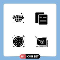 4 Solid Glyph concept for Websites Mobile and Apps earth business green test content Editable Vector Design Elements