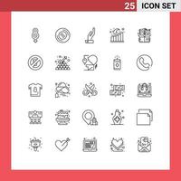 25 Thematic Vector Lines and Editable Symbols of design computer hand loss downfall Editable Vector Design Elements