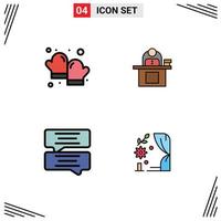 4 Creative Icons Modern Signs and Symbols of baked personal glove computer bubble Editable Vector Design Elements