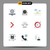 Pictogram Set of 9 Simple Flat Colors of canada river cloud mountains navigation Editable Vector Design Elements