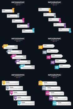 use infografías vectoriales para resaltar los puntos clave en su presentación comercial. vector