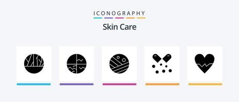 Skin Glyph 5 Icon Pack Including omega pills. omega. skin protection. nutrients capsules. strong hair. Creative Icons Design vector