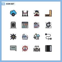 Pictogram Set of 16 Simple Flat Color Filled Lines of development application male soft drink Editable Creative Vector Design Elements