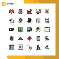 25 iconos creativos, signos y símbolos modernos de señal de autobús, respuesta de fruta, elementos de diseño vectorial editables por correo electrónico vector