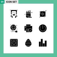 9 Universal Solid Glyphs Set for Web and Mobile Applications devices computers arrow globe plug Editable Vector Design Elements