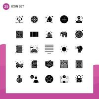 Universal Icon Symbols Group of 25 Modern Solid Glyphs of man community virus new add Editable Vector Design Elements