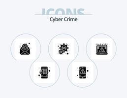 Cyber Crime Glyph Icon Pack 5 Icon Design. . notice. spam. cyber. connection vector