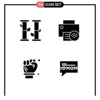 Pictogram Set of Simple Solid Glyphs of bamboo architect computers hardware spanner Editable Vector Design Elements