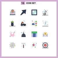Flat Color Pack of 16 Universal Symbols of song musical apartment music room Editable Pack of Creative Vector Design Elements