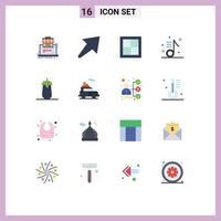 Flat Color Pack of 16 Universal Symbols of song musical apartment music room Editable Pack of Creative Vector Design Elements