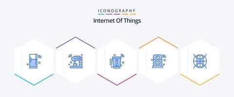 Internet Of Things 25 Blue icon pack including internet of things. speaker. machine. internet. mixer vector