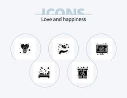 paquete de iconos de glifos de amor 5 diseño de iconos. amar. mano. corazón. cuidado. corazón vector