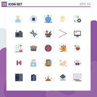 Editable Vector Line Pack of 25 Simple Flat Colors of file develop club setting control Editable Vector Design Elements