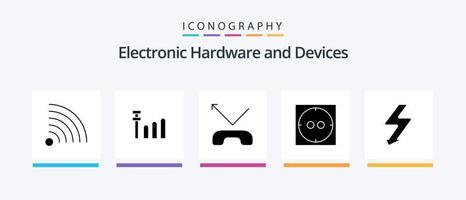 Devices Glyph 5 Icon Pack Including . electric. photo. Creative Icons Design vector